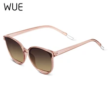 WUE Роскошные HD поляризованные женские солнцезащитные очки модные круглые Женские винтажные фирменные дизайнерские женские солнцезащитные очки кошачий глаз oculos