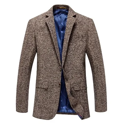 High Quality Men Blazers Suit Jackets Autumn Men's Smart Casual Suit Lapel Slim Fit Stylish Suits Blazer - Цвет: brown
