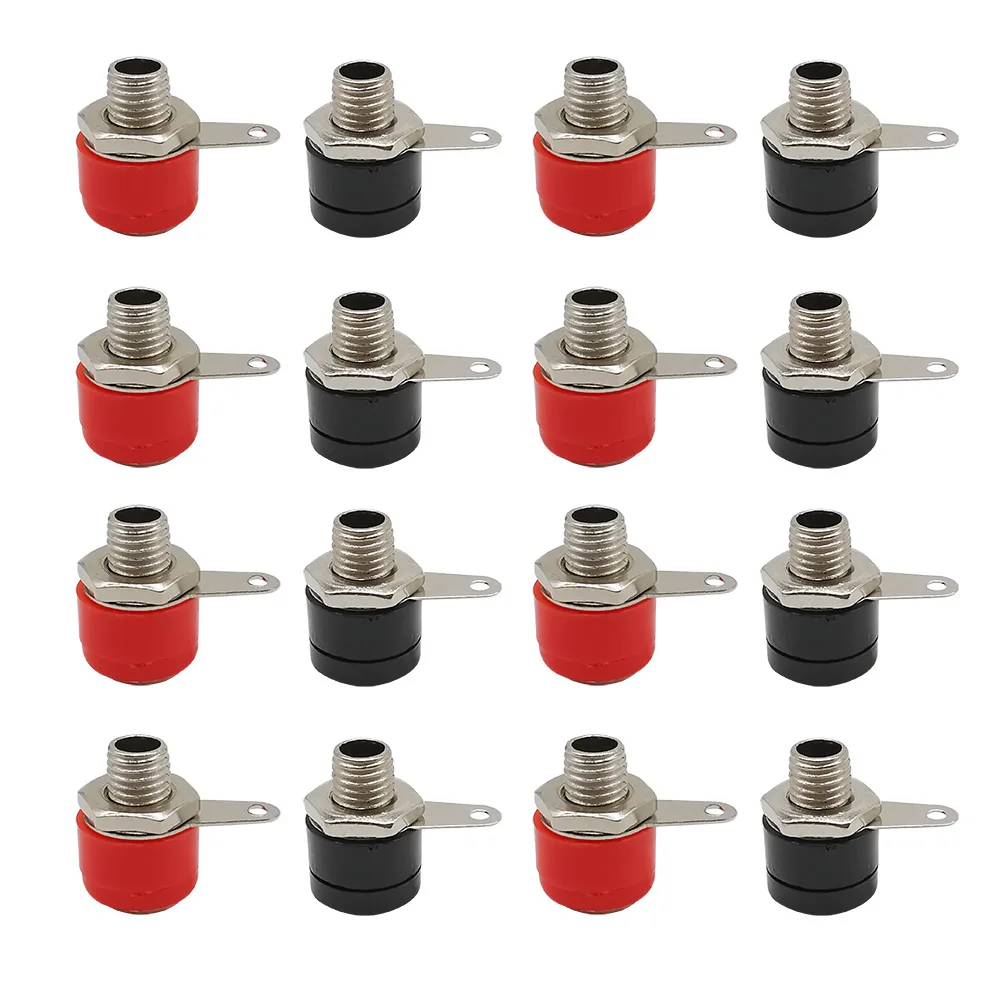 10 unids/lote rojo y negro de 4mm a Banana vinculante Post Socket Banana 4mm enchufe hembra DIY adaptador