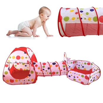 

Fordable 3pc Kids Play Tent Crawl Tunnel and Ball Pit Set Durable Pop Up Playhouse Tent