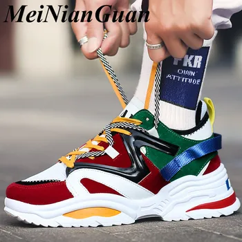 

Plus Size Man Sneakers Couple Casual Shoes Men Flying Weaving Shoes Male Patchwork Dad Shoes Comfortable Men's Summer Shoes K7