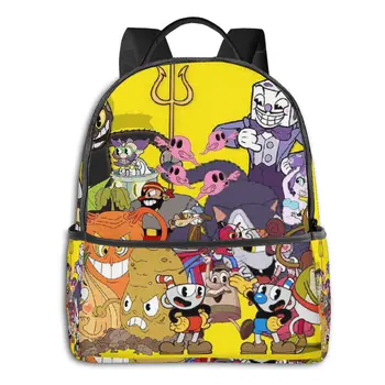 

Cuphead Mugman 3D Print Student School Backpack Popular Game Girls Boys School Book Bags Custom