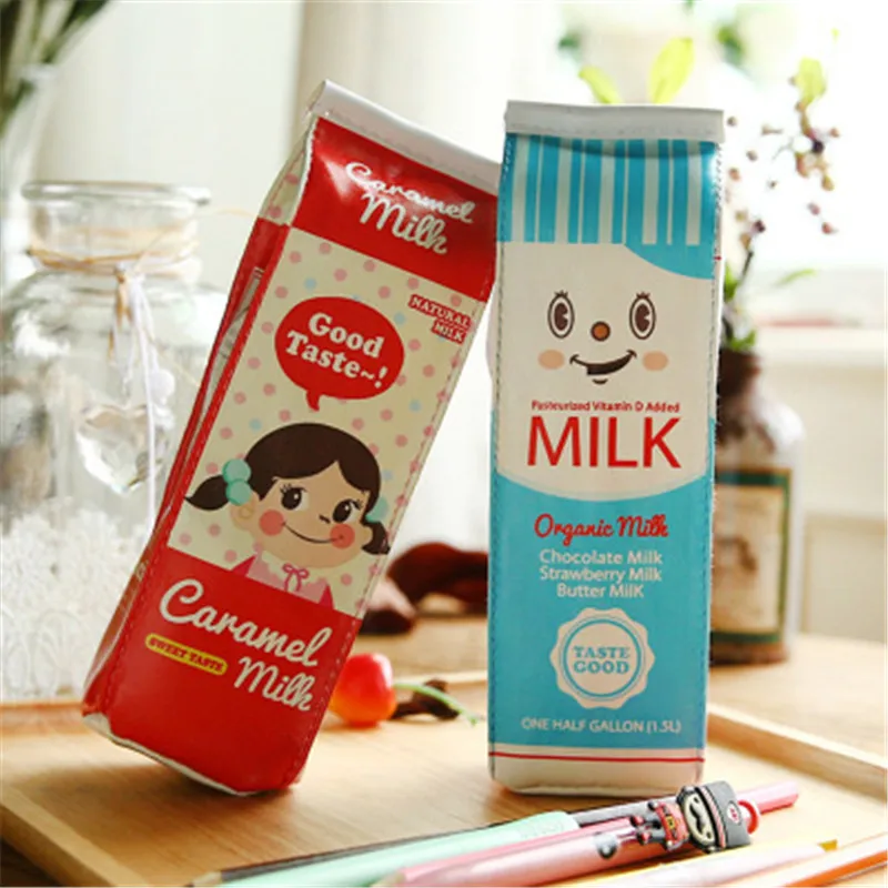 Kawaii креативный дизайн коробки для фруктов, молока пенал из полиуретана водонепроницаемый школьные принадлежности студенческие канцелярские большие хранения подарок для детей