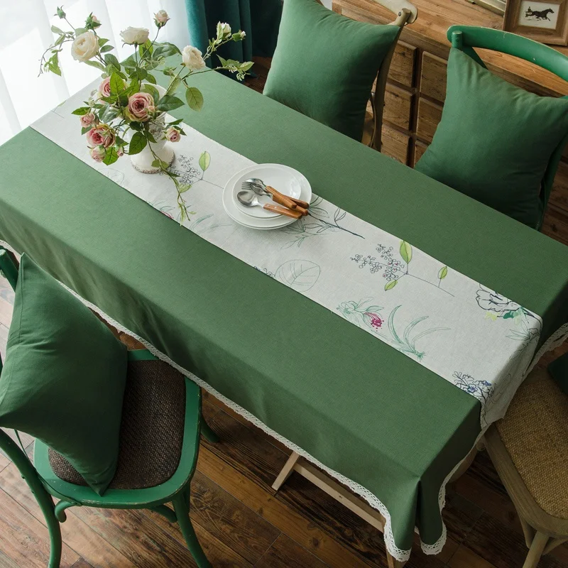 

home Cotton Linen Solid Color Tablecloth Wedding Banquet Party Cloth Cover Table Decoration Simple Dirty Resistant Tablecloth