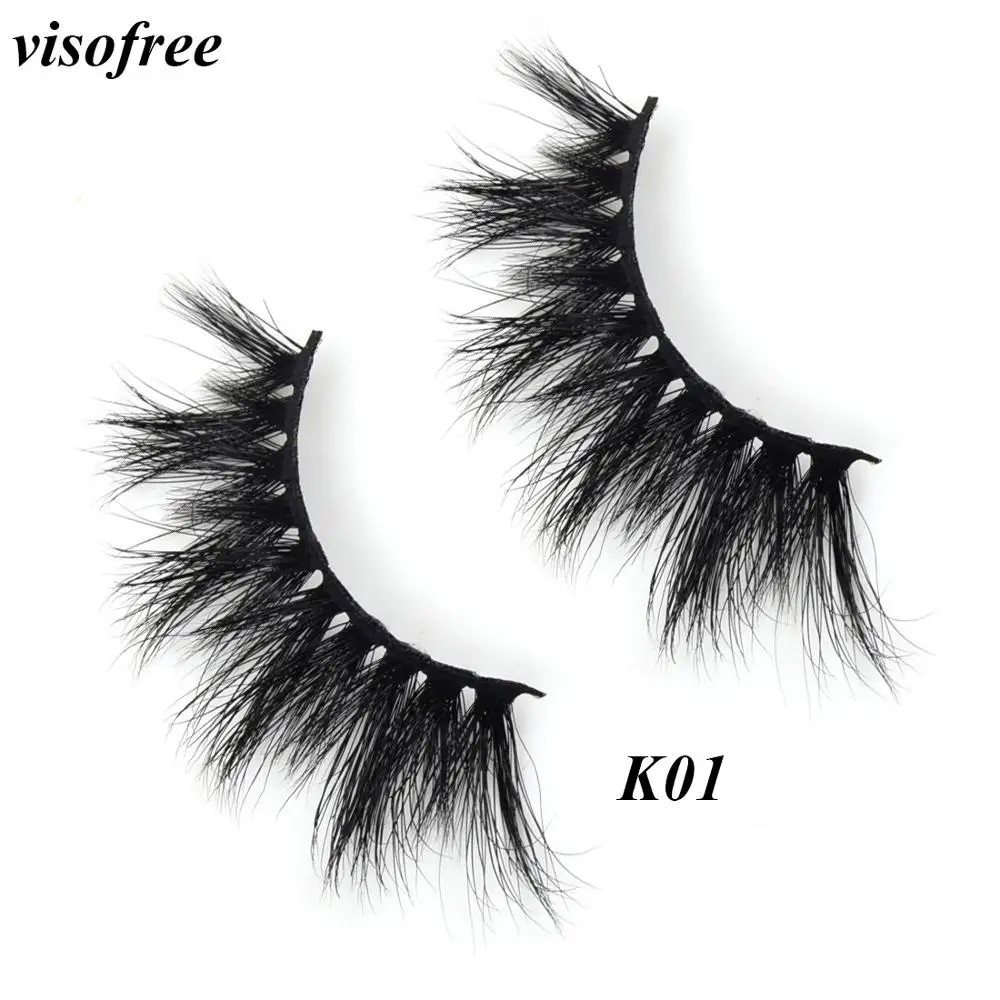 

Visofree Eyelashes Mink Eyelashes Cruelty Free 3D Mink Lashes Reusable Thick False Eyelashes Makeup Extension Eyelash Tools K01