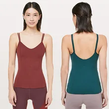 Фитнес-Топ для женщин Быстросохнущий животик контроль тренажерный зал топы Одежда для йоги рубашки свободный эластичный жилет Тонкая майка для бега Топы OR103