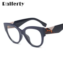 Ralferty, винтажные очки в стиле пэчворк, оправа для очков для женщин, Темно-Синяя Прозрачная Оптическая оправа для очков gozluk F92161