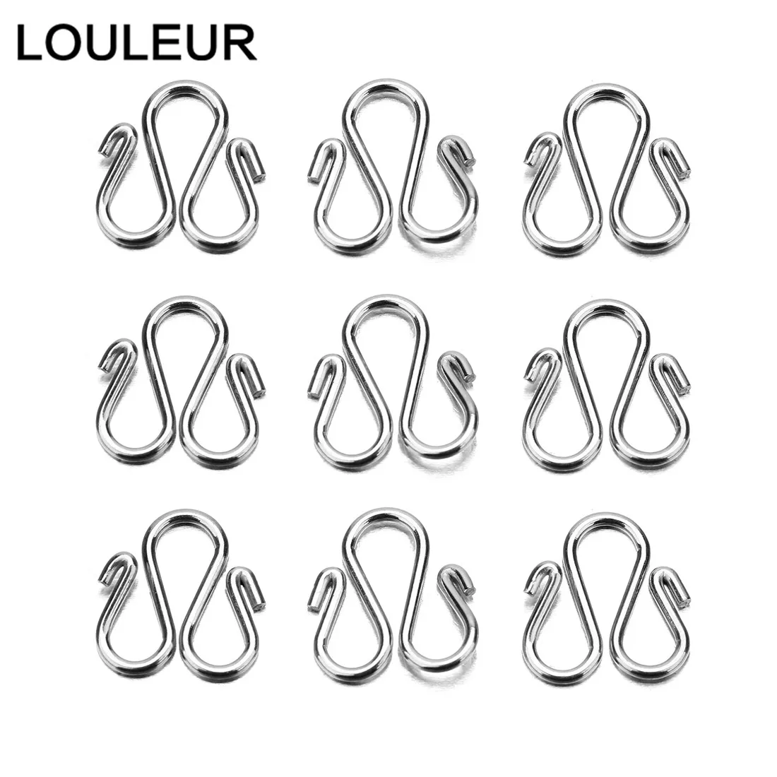 30Pcs Stainless Steel W Shape Bracelet Necklace Connector Bail Clasps Claw Charms Hooks Crimps End DIY Jewelry making | Украшения и