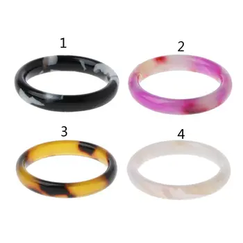 

4 Colors Acrylic Tortoise Shell Silm Band Ring Fashion Jewelry US Size 7