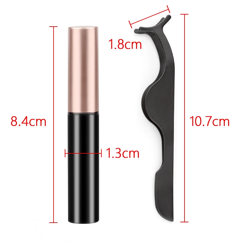 Magnetic Natural False 3D Mink Repeated Use Waterproof Liquid Eyeliner With Tweezer Makeup Set fake eyelashes