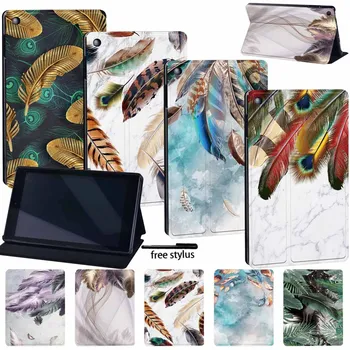 

New Tablet Case for Amazon Fire 7 (5/7/9th)/Fire HD 8 (6/7/8th)/Fire HD 10(5/7/9th) PU Leather Ultra-thin Tablet Smart Case+Pen