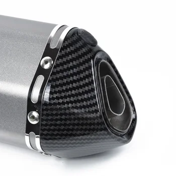 

470mm Stainless Steel Motorcycle Exhaust Muffler Pipe Silver Universal With DB Killer Slip Exhaust 38-51mm