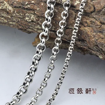 

Sweater Chain Sterling Silver Necklace Female S925 Handmade Chain Women Silver Men Chainbone Chain