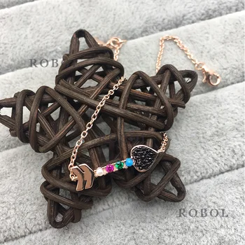 

Spanish Bear High-quality New High-quality Colorful Zircon Cupid Gold-plated Bracelet, Rich In Layering, Exquisite and Elegant