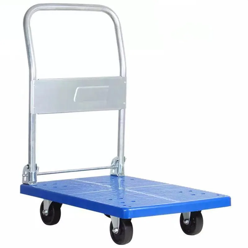 

Manufacturers with Brake 6090 Pull Cargo Tool Handling Four Wheel Trailer Rubber Mute Logistics Folding Plate Hand Trolley