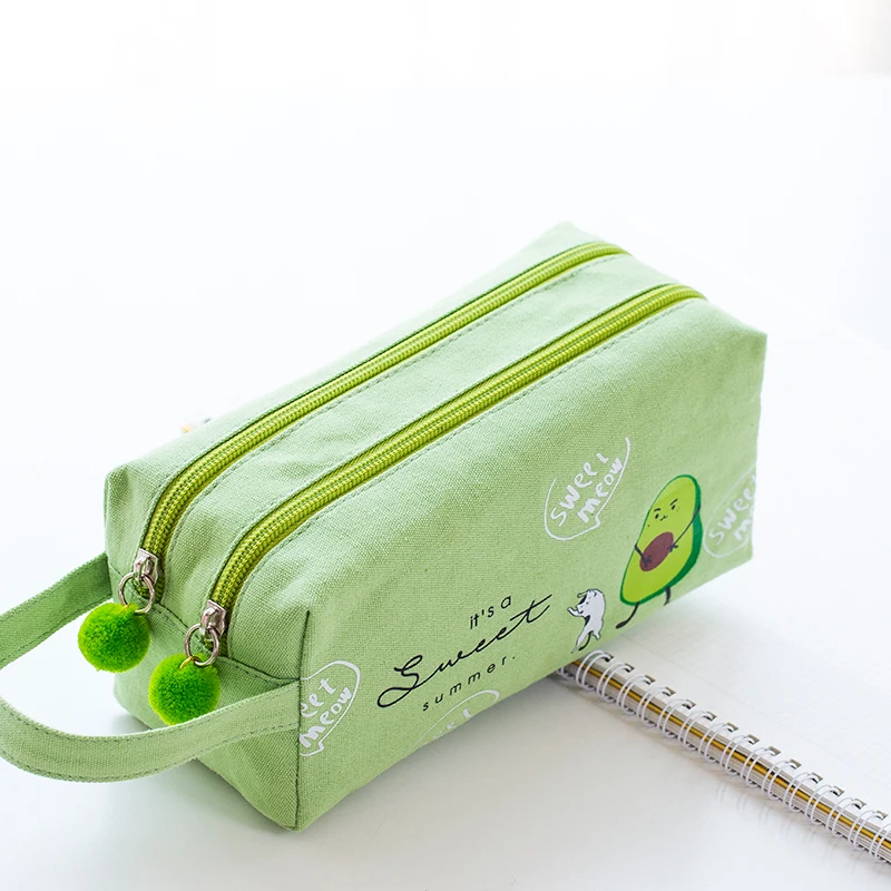 Fabric Pencil Box Stationery, Pencil Case Double Layer