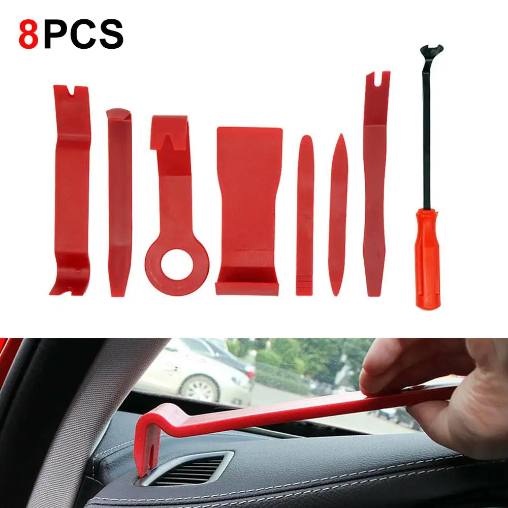 

High Quality 8Pcs Car Trim Removal Tool Door Panel Window Molding Fastener Clips Accessories Auto Door Clip Panel Trim Scraper