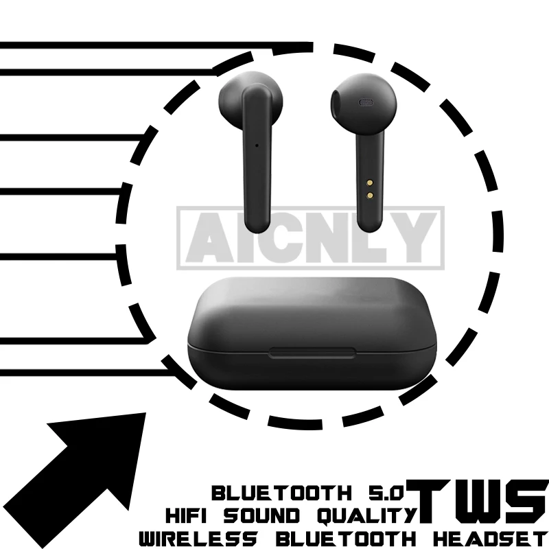 Наушники bluetooth беспроводные tws с зарядным устройством HIFI 3D стерео Hifi 3D с двойным микрофоном для iphone xiaomi pk спортивные наушники