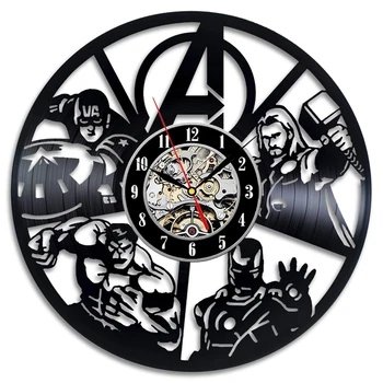 

Avengers Wall Clock Modern Design Decorative Kids Room Vintage Retro Vinyl Record Clocks Wall Watch Home Decor Silent 12 inch