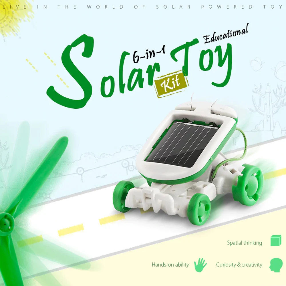 Precio reducido Kit de juguetes de Robot eléctrico 6 en 1 para niños, juguete de combinación Solar, coche que se transforma, avión, barco, perro, regalo 0BJbn1rb1