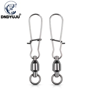 BEST CHOICE ❤️ DNDYUJU 5/10Pcs Stainless Steel Fishing Connector Swivels Interlock Rolling With Hooked Bearing Fishhook Lure Tackle Accessories - discount item 40% OFF Sports & Entertainment