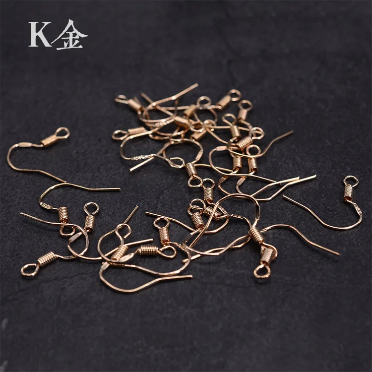 kc gold 100 шт./лот штампованный 925 Золото KC/Серебряный медная серьга крючок гипоаллергенный женский полуфабрикат провод ушной крючок DIY ювелирных изделий - Цвет: kc gold