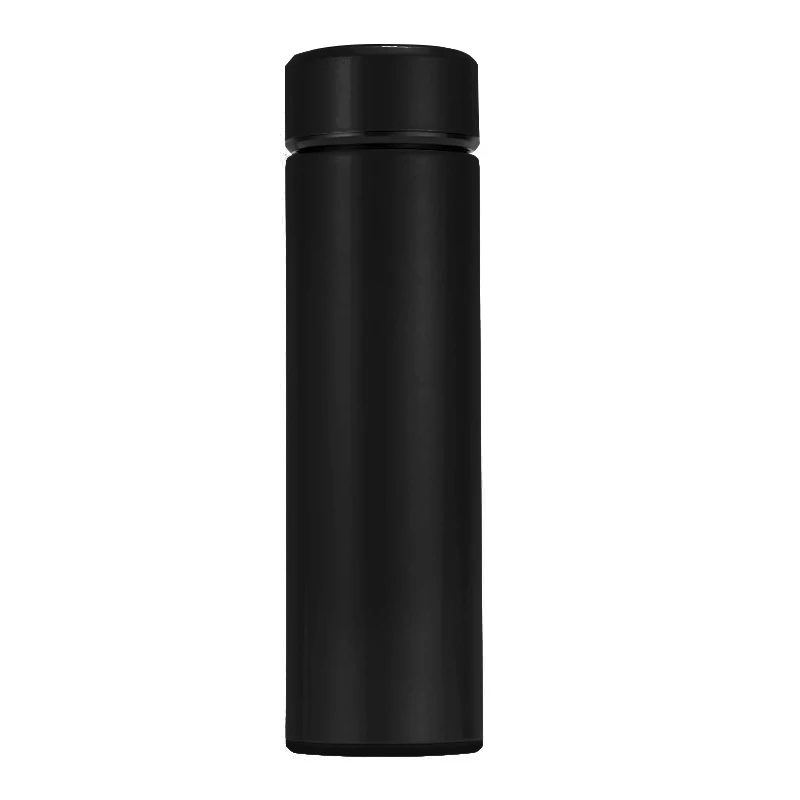 500 мл Вакуумная бутылка, умный температурный дисплей, нержавеющая сталь, термоизолятор, чашка для чая, дуршлаг, чашка, Термокружка для кофе - Цвет: black