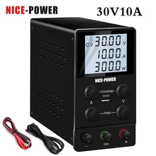 Fuente de alimentación ajustable de CC, banco de laboratorio Digital LED de 30V, 10A, interruptor de fuente de poder estabilizado, regulador de voltaje, más nuevo