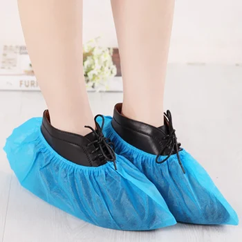 

100PCS Disposable Protective Shoes Cover Hospital Non-woven Shoe Covers Dustproof Safe Overshoes Elastic Protect Boot Covers
