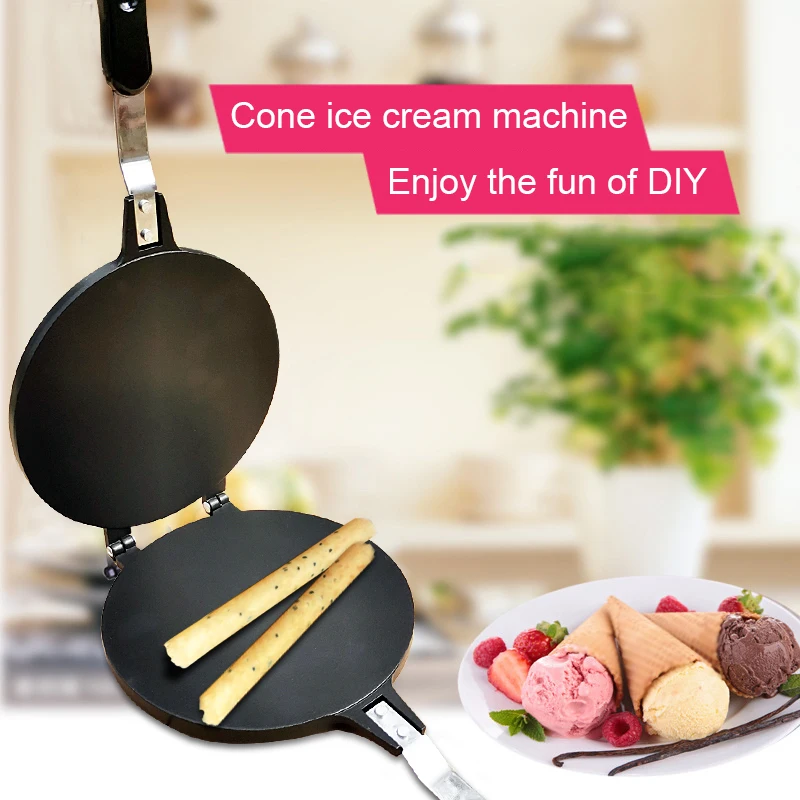 Description Picture 3 of itemDMWD Egg Roll Baking Pan Crispy Eggs Omelet Mold Ice Cream Cone Maker Parts Baking Pan For Waffle Cake Bakeware Baking Tools