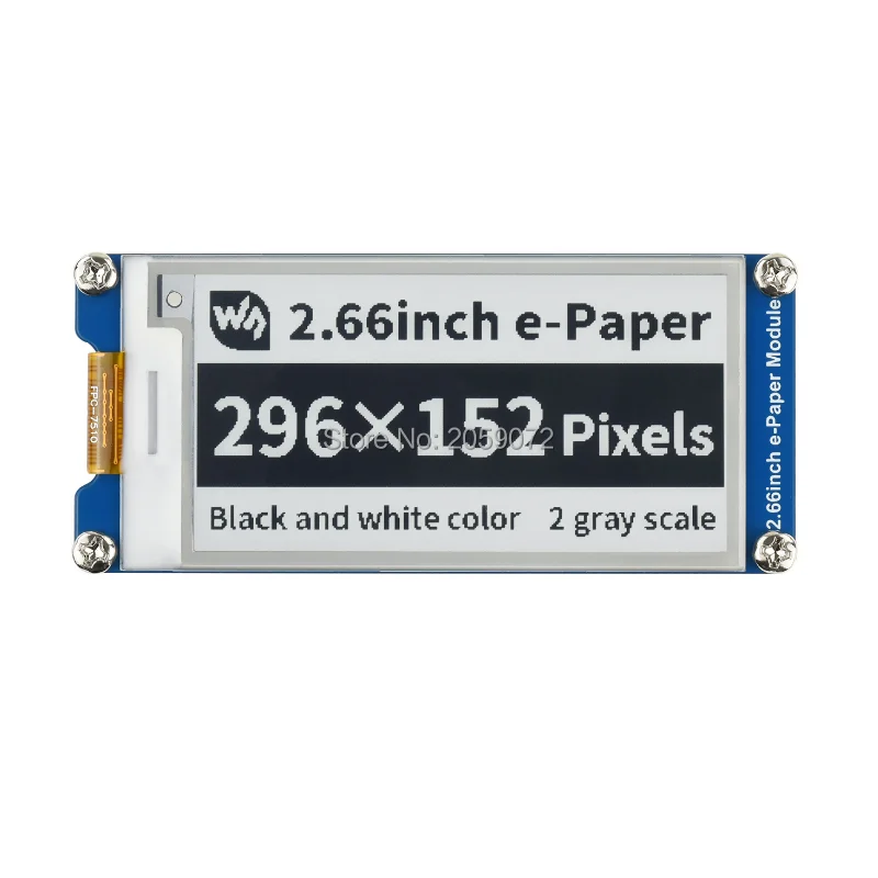 

Raspberry Pi 2.66inch E-Paper E-Ink Display Module, Black / White, 296×152
