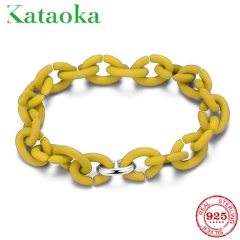 

Fashion Men's hip-hop hard rubber bracelet Yellow chain men bracelet women jewelry Simple Style hand chain