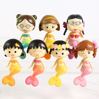 

Chi-bi Maruko Chan Mermaid Series Maruko Sakiko Tamae Hanako Himeko Sasayama PVC Figures Toys 7pcs/set