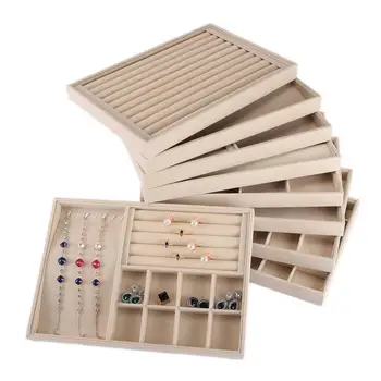 

Wooden Stackable Ring Necklace Earrings Bracelet Jewelry Display Storage Holder Display Box Tray Holder Storage Box Organizer