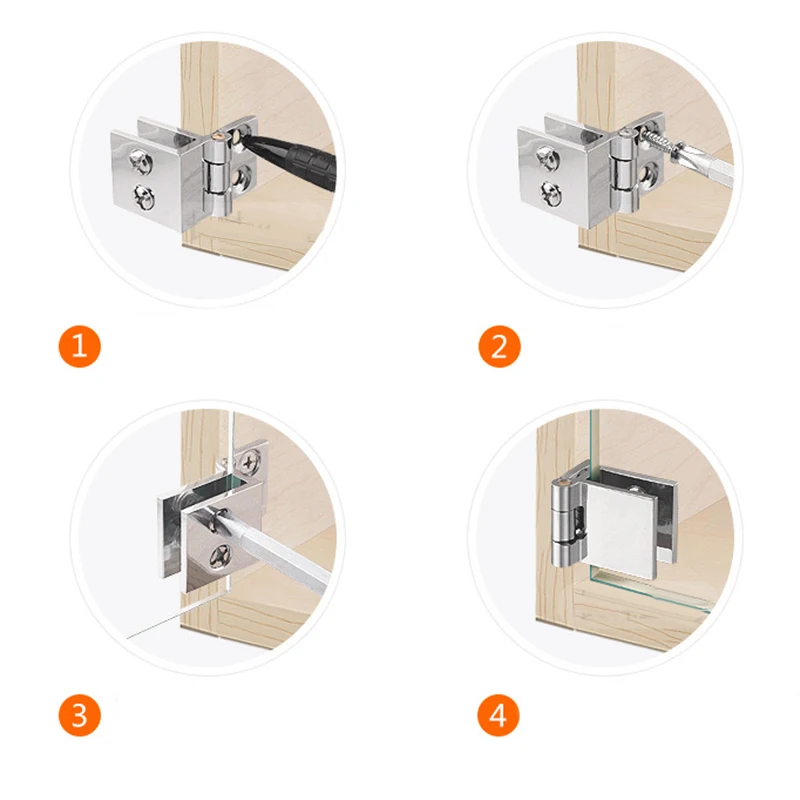 2 X Glass Door Pivot Hinges(2=1pair) Replacement For Display Cabinet Inset Door