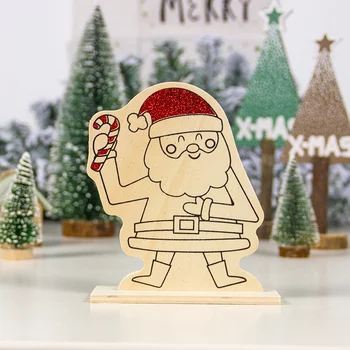 

DI Painting Christmas Pendants Ornaments Christmas Wood Wooden Car/Deer/Tree Crafts Xmas Tree Ornaments Kids Christmas Gift