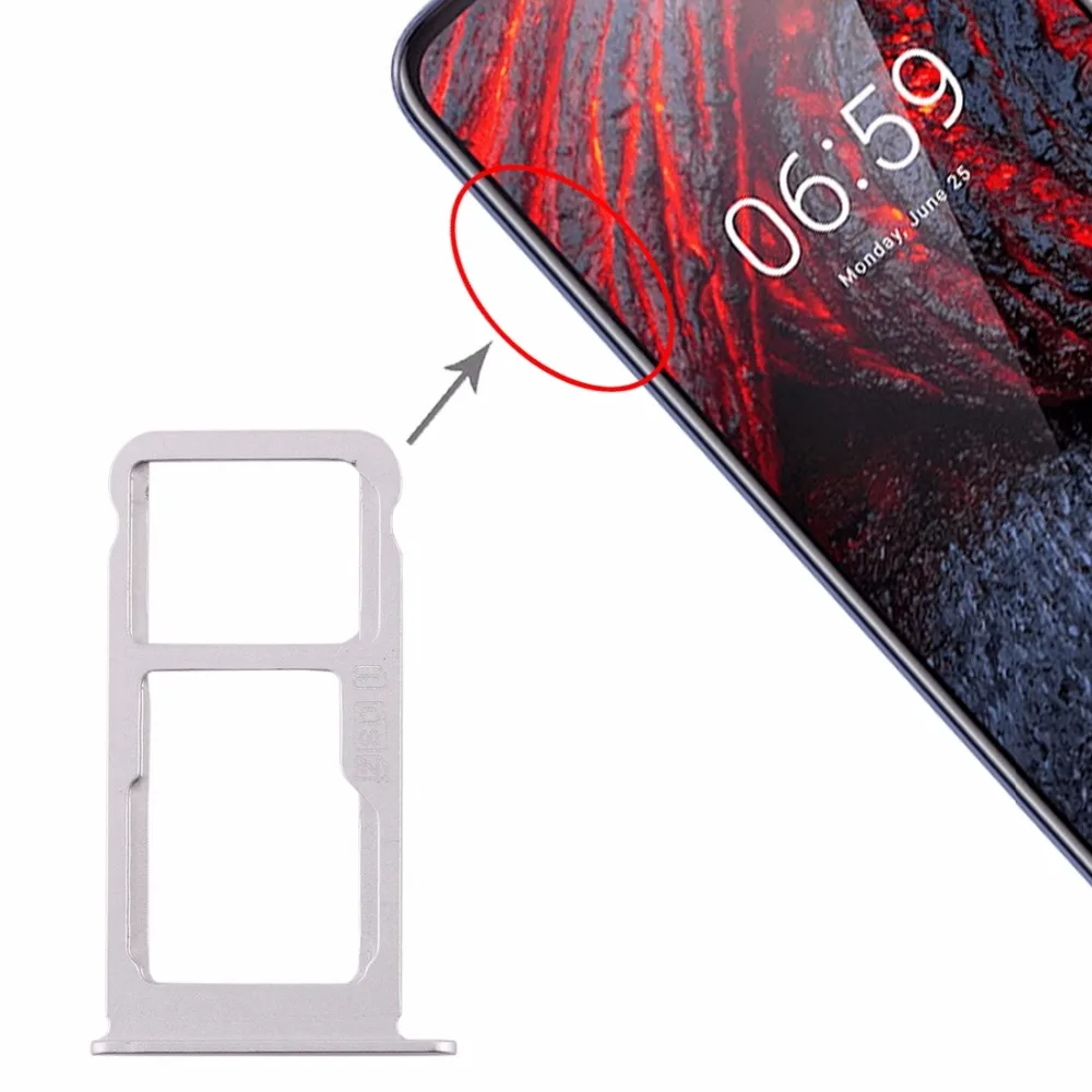 Лоток для sim-карт+ лоток для sim-карт/лоток для карт памяти Micro SD для Nokia X6()/TA-1099/6,1 Plus