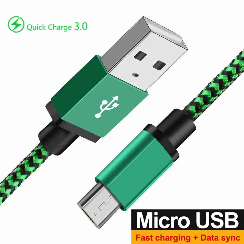 Кабель Micro USB для быстрой зарядки 3,0 4,0 3A, шнур для быстрой зарядки данных, зарядное устройство через Micro USB для samsung Xiaomi Redmi Android, кабель для планшетов