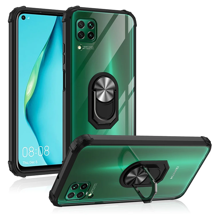 Чехол для Huawei P40 Lite прозрачный армированный противоударный магнитный с