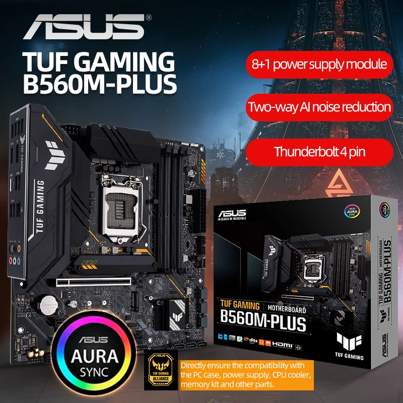 ASUS Новый TUF GAMING B560M PLUS материнская плата Micro-ATX DDR4 комплект Intel B560 5000 +(OC) 128G поддержка