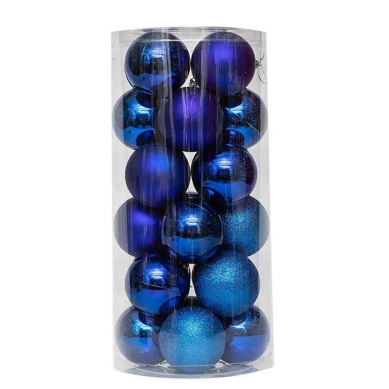 royal blue 24 шт./кор. Рождественская елка шары Пластик Рождественская елка украшения безделушка Висячие домашний декор бола де с утолщённой меховой опушкой - Цвет: royal blue