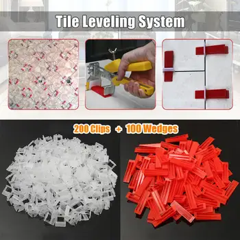 

Plastic Ceramic Tile 300pcs Leveling System 200 Clips+100 Wedges Tiling Floor Wall Carrelage Tools Clips Spacers Locator Leveler