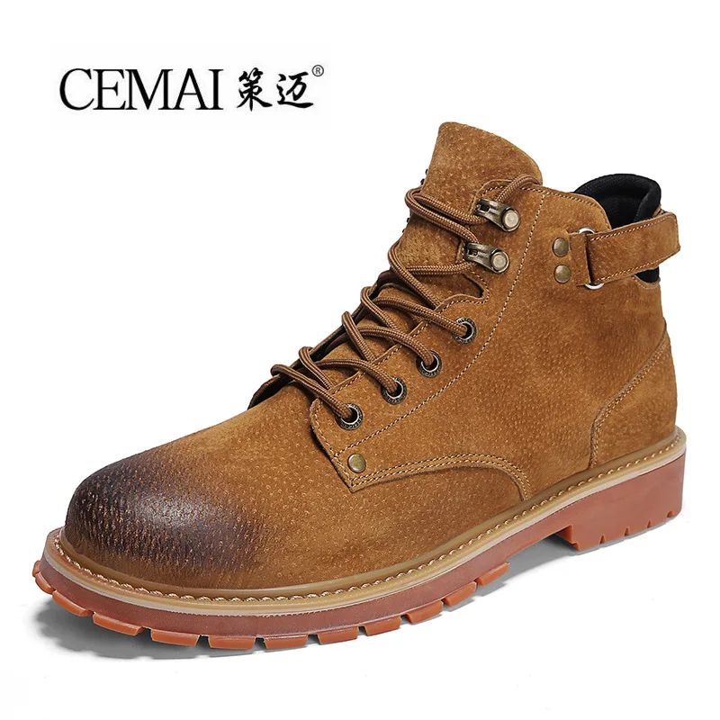 

Dull Polish Martin Boots Men's Autumn zhong gao bang Versatile Short Boots 2018 New Style MEN'S SHOES England Fashion Man Boots
