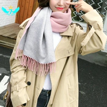 

Cashmere Scarfs Women's Double-sided Cashmere Scarves Wool Winter Thicken Warm Ladies Student Shawl Neckerchief TOA