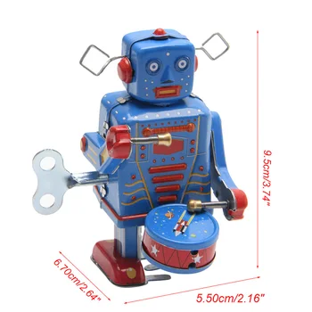 

Retro Clockwork Wind Up Metal Walking Robot Toy Vintage Collectible Kids Gift