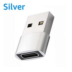 USB Type - C Male to Female Charging and Data Transfer Adapter (Silver)