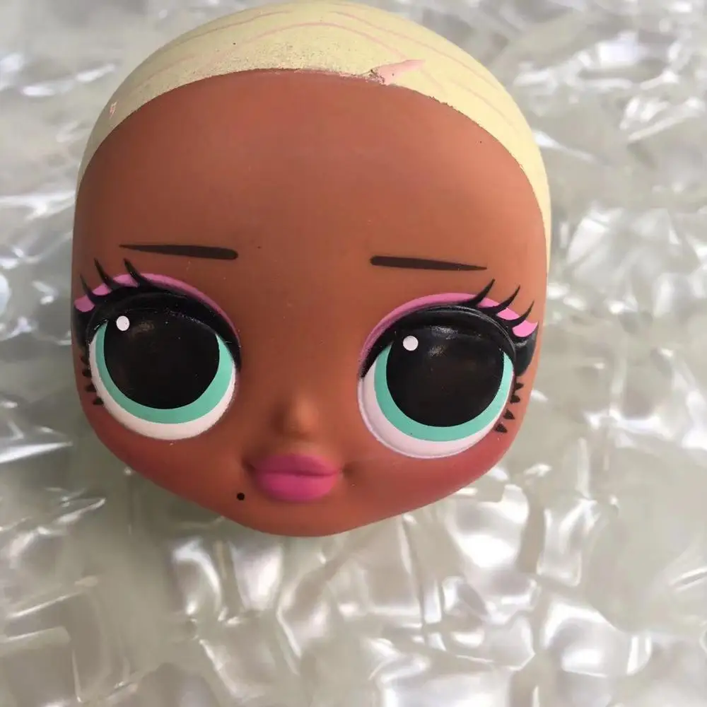 Модная Кукла-голова, игрушка для девочек, кукла для девочек, голова для самостоятельной сборки, кукла-игрушка, часть для девочек, модная игрушка для самостоятельной уборки, размер головы 7X8 см - Цвет: green with eyebow