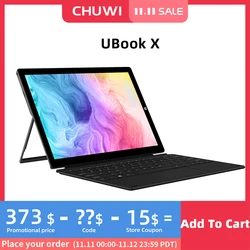 CHUWI – tablette PC de 12 pouces UBook X, avec Windows 10, 2160x1440, Intel Celeron N4100 Quad Core, 8 go de RAM, 256 go de ROM, Dual Wifi, type c 