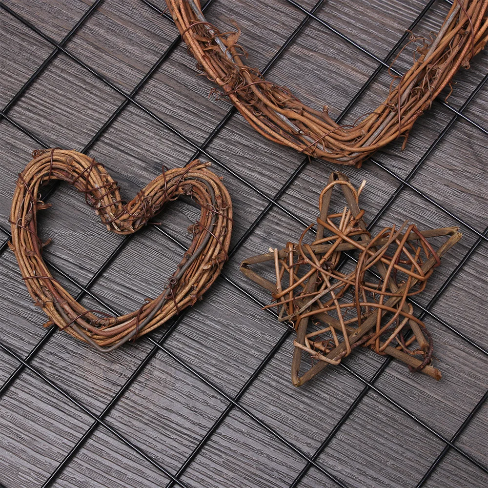 1 шт. в форме сердца Деревянный ротанг сердце Sepak Takraw венки для окна, двери, Висячие свадебные сувениры вечерние украшения для свадьбы DIY ремесло