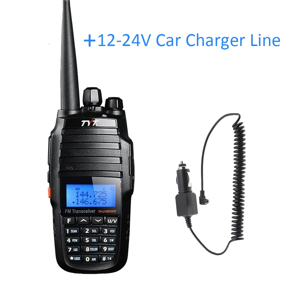 TYT TH-UV8000D рация 10 км VHF 136-174 МГц UHF 400-520 МГц двухдиапазонный портативный радиолюбительский fm-приемопередатчик двухстороннее радио - Цвет: Add Car Charger